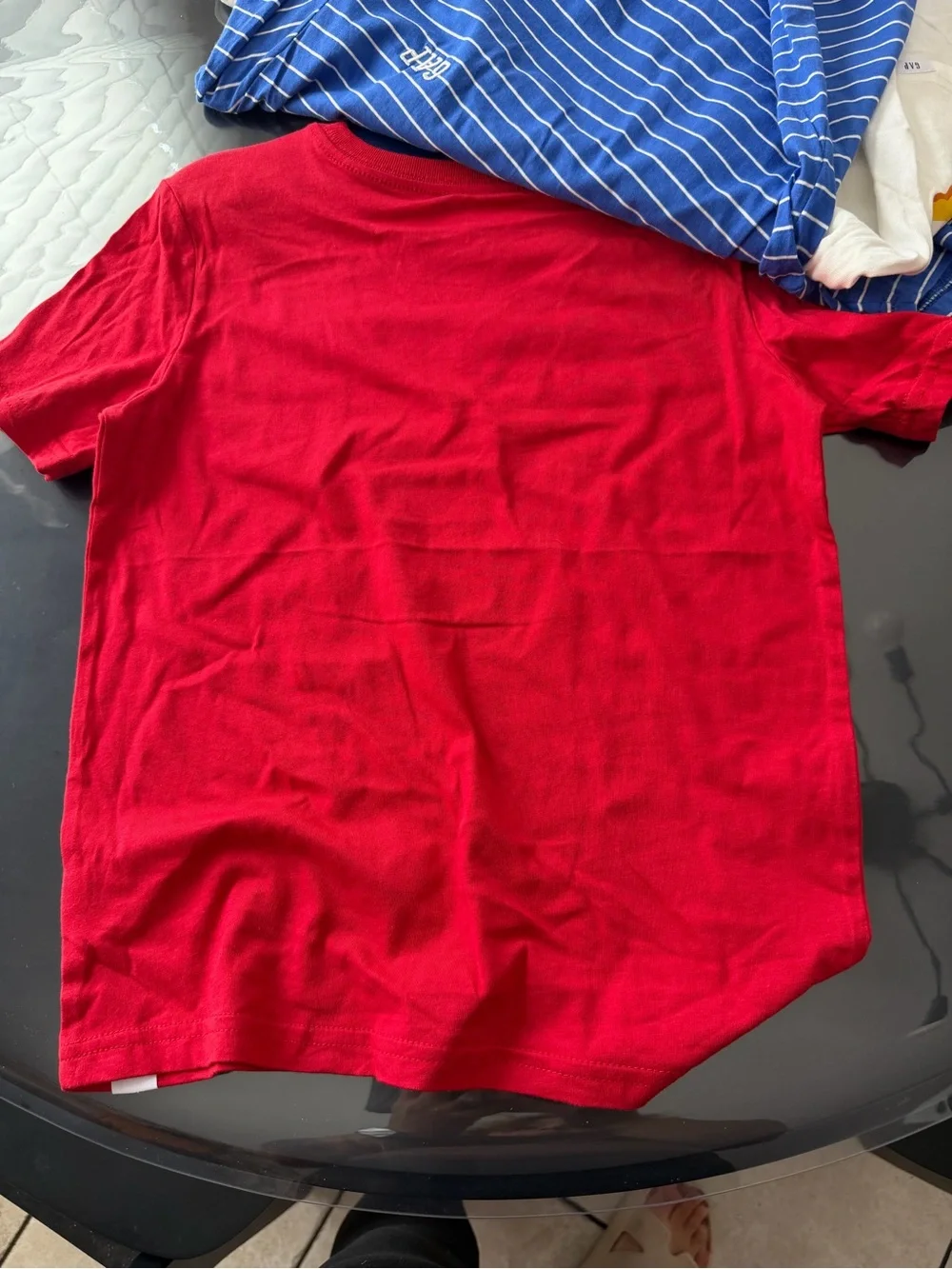 GAP Kids White Tee with Red, Blue & Yellow Basketball Players